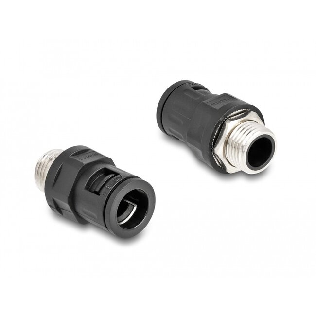 Delock Conduit Fitting with brass external thread M16 black 2 pieces