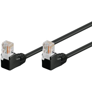 Goobay Goobay CAT 5e Patch Cable 2x 90° Angled, U/UTP, black 1 m