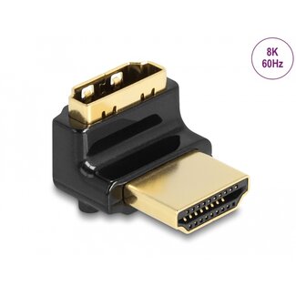 DeLOCK Delock HDMI Adapter male to female 90° upwards angled 8K 60 Hz metal