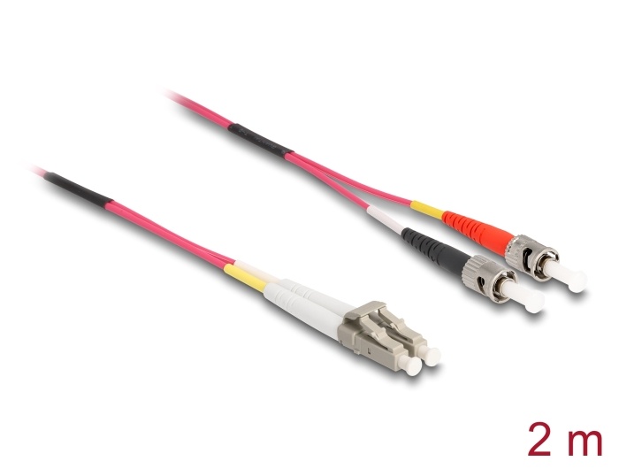 DeLOCK LC - ST Duplex Optical Fiber Patch kabel - Multi Mode OM4 - 2 meter