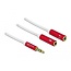 Delock Headset Adapter 1 x 3.5 mm 4 pin Stereo jack male to 2 x 3.5 mm 4 pin Stereo jack female with textile shielding 20 cm