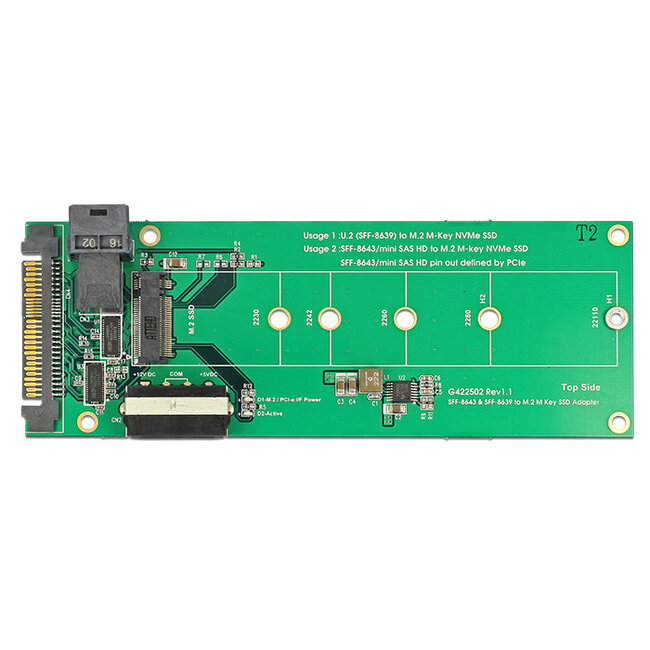 Delock Converter U.2 SFF-8639 / SFF-8643 NVMe > 1 x M.2 Key M