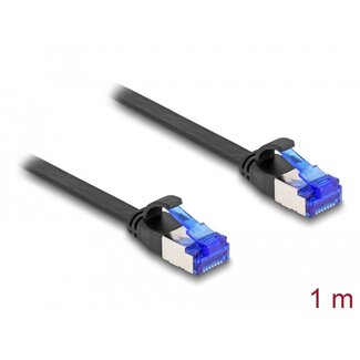 DeLOCK Delock RJ45 Flat Patch Cable plug to plug Cat.6A flexible 1 m black