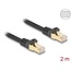 Delock RJ45 Network Cable with braided jacket Cat.6A S/FTP plug to plug 2 m black