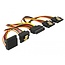 Delock Cable SATA 15 pin power plug with latching function > SATA 15 pin power receptacle 2 x straight / 1 x down / 1 x up 15 cm