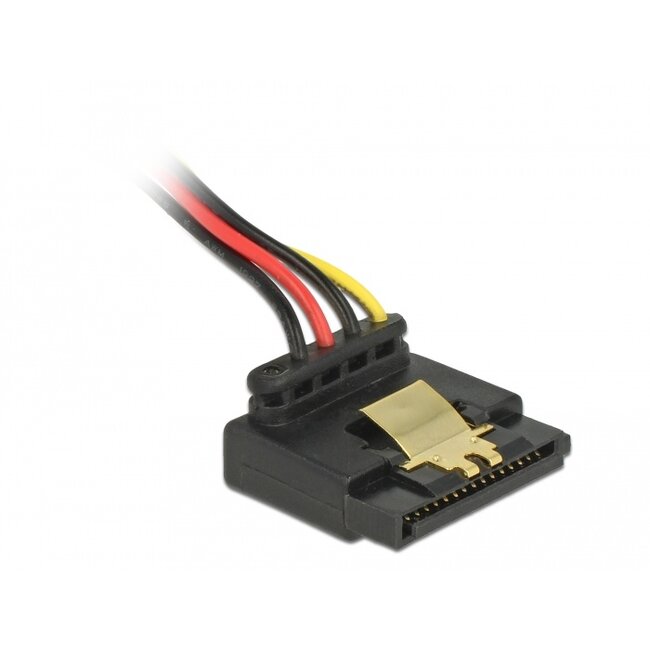 Delock Cable SATA 15 pin power plug with latching function > SATA 15 pin power receptacle 2 x straight / 1 x down / 1 x up 15 cm