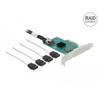 DeLOCK Delock PCI Express Card to 4 x SATA 6 Gb/s RAID and HyperDuo - Low Profile Form Factor