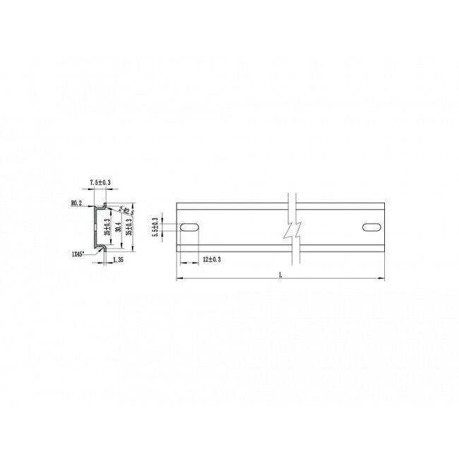 Delock DIN Rail 35 x 7.5 mm (10") Aluminium