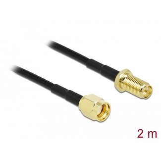 DeLOCK Delock Antenna Cable RP-SMA plug to RP-SMA jack LMR/CFD100 2 m low loss