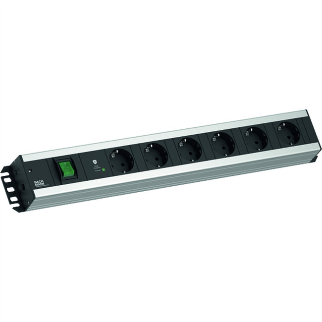 BACHMANN stekkerdoos 6xCEE7/3 1xSPD-Plus 1xschakelaar 2,0m