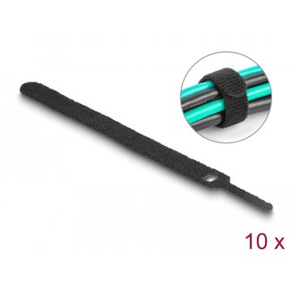 DeLOCK Delock Hook-and-loop cable tie L 150 x W 12 mm black 10 pieces