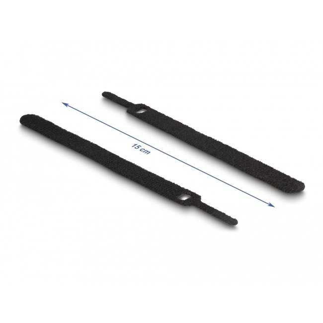 Delock Hook-and-loop cable tie L 150 x W 12 mm black 10 pieces