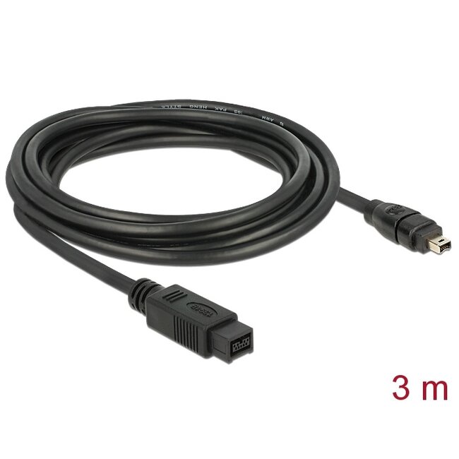 Delock Cable FireWire 9 pin male > 4 pin male 3 m