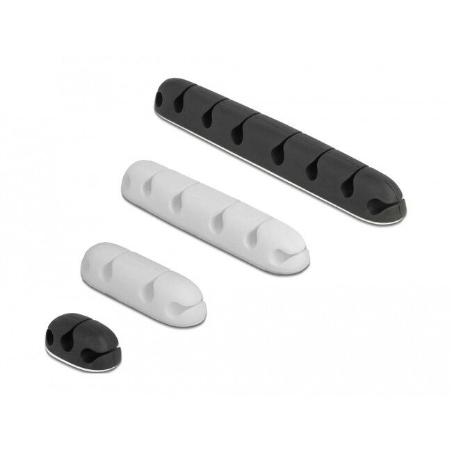 Delock Cable holder self-adhesive combo set 4 pieces black / white