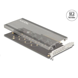 DeLOCK Delock PCI Express 4.0 x16 Card to 4 x internal NVMe M.2 Key M with Heat Sink and Fan - Bifurcation