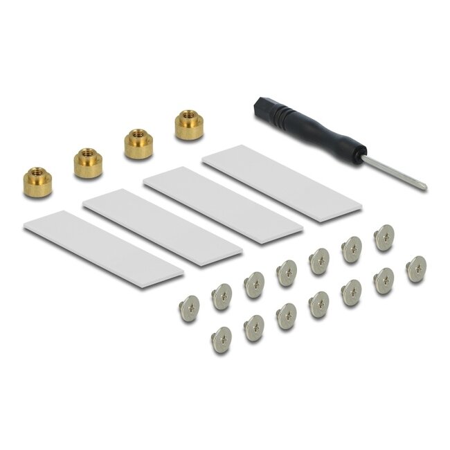 Delock PCI Express 4.0 x16 Card to 4 x internal NVMe M.2 Key M with Heat Sink and Fan - Bifurcation