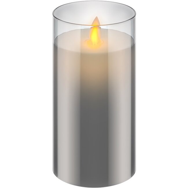 Goobay LED Real Wax Candle in Glass, 7.5 x 15 cm