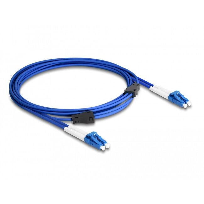 Delock Fiber Optical Cable with metal armouring LC Duplex to LC Duplex Singlemode OS2 3 m