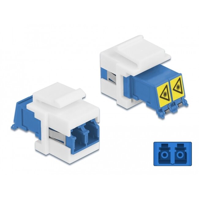 Delock Keystone Module LC Duplex female to LC Duplex female with laser protection flip inside