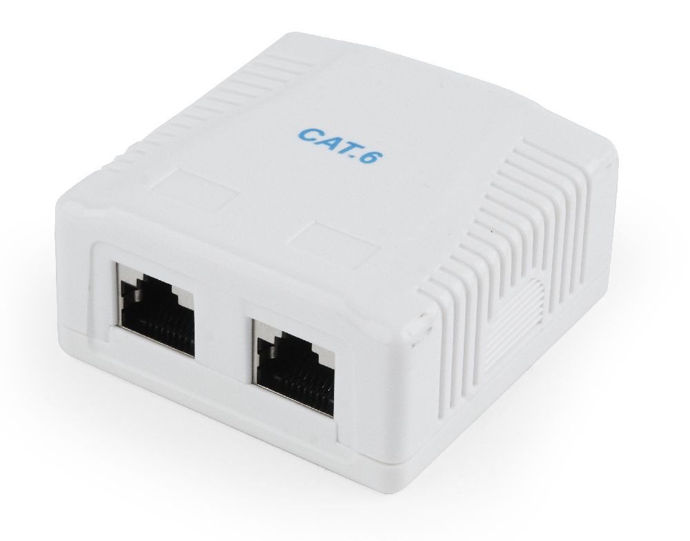 Gembird NCAC-2F6-01 RJ-45 Wit contactdoos