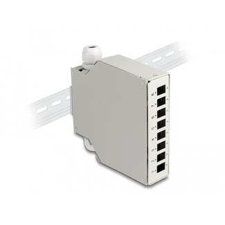 DeLOCK Delock Fiber Optic Distribution Box for DIN rail 8 port grey