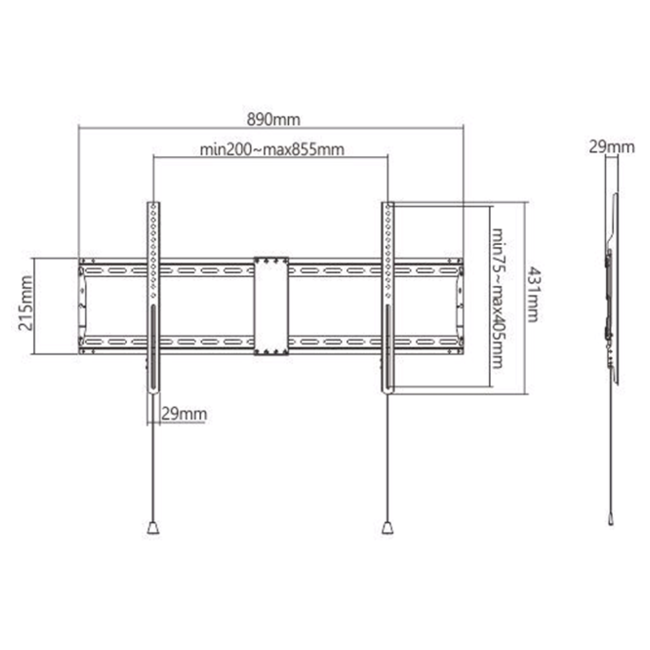 TV muurbeugel 43'-90' (vast)