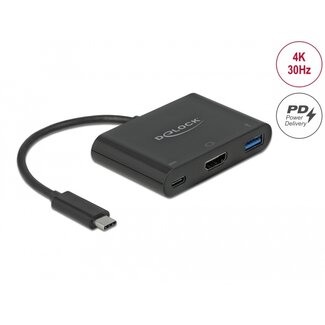 DeLOCK Delock USB Type-C™ Adapter to HDMI 4K 30 Hz with USB Type-A and USB Type-C™ PD