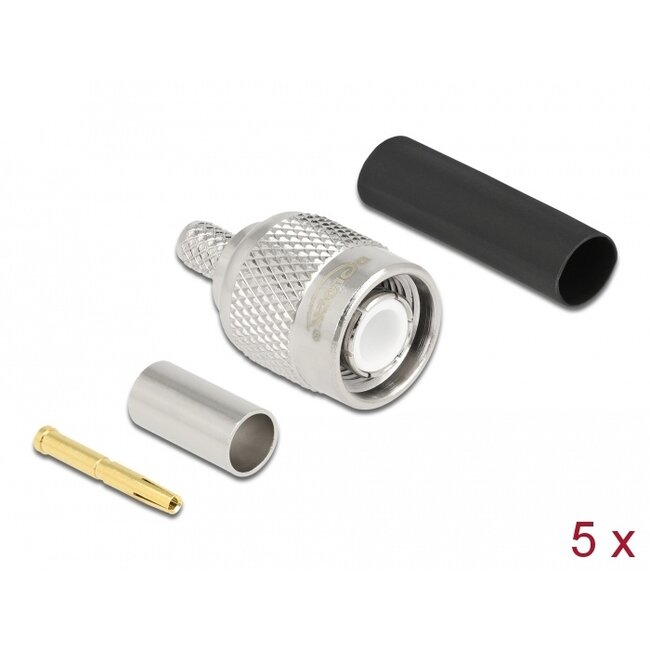 Delock TNC plug for crimping LMR 200 with matching shrink tube