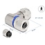 Delock M12 Connector A-coded 3 pin female for mounting with screw connection 90° angled metal