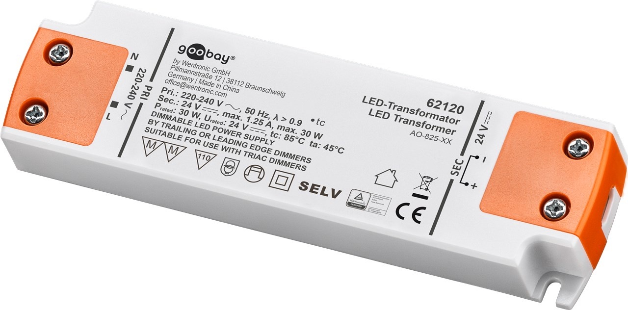 LED Transformator - 24 volt - 30 watt
