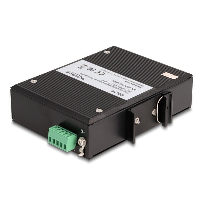 Delock Industrial Gigabit Media Converter RJ45 to SFP for DIN rail