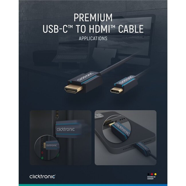 Clicktronic USB-C™ to HDMI™ Adapter Cable 1 m