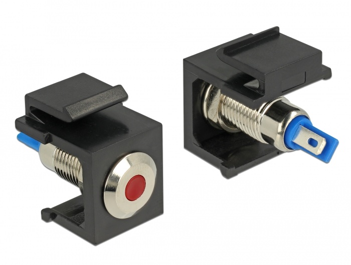 DeLOCK 86464 Keystone LED Zwart, Blauw, Rood, Roestvrijstaal kabel-connector