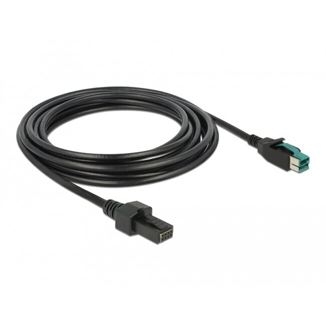 Delock PoweredUSB cable male 12 V > 2 x 4 pin male 4 m for POS printers and terminals
