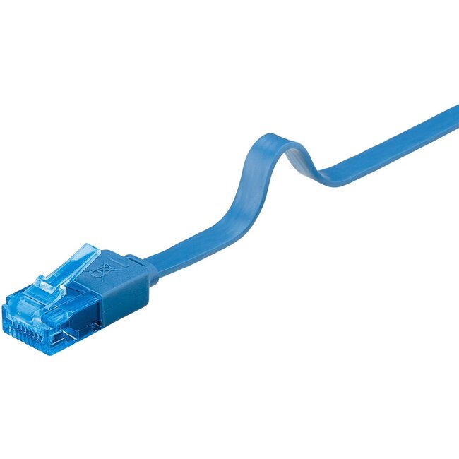 Goobay CAT 6A Flat Patch Cable U/UTP, blue 1 m