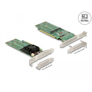 DeLOCK Delock PCI Express x16 Card to 4 x internal NVMe M.2 Key M - Low Profile Form Factor