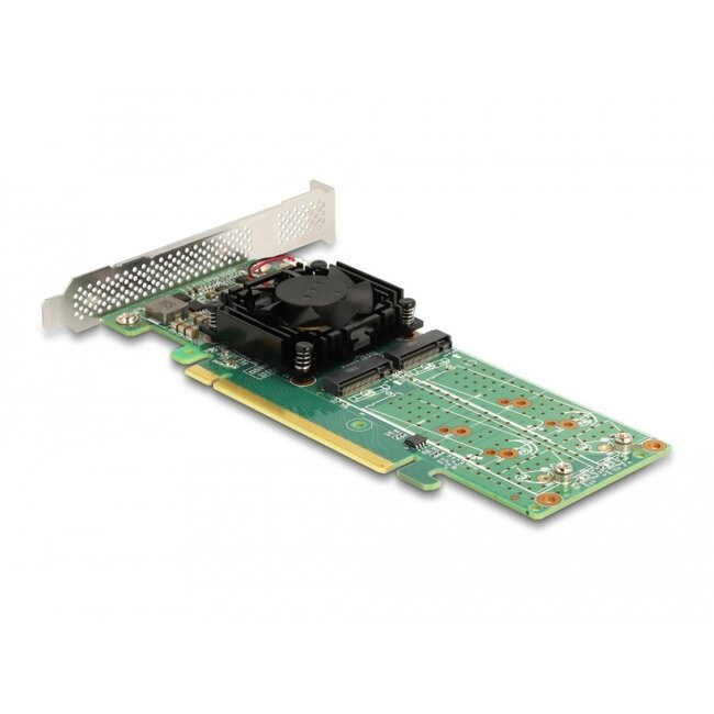 Delock PCI Express x16 Card to 4 x internal NVMe M.2 Key M - Low Profile Form Factor