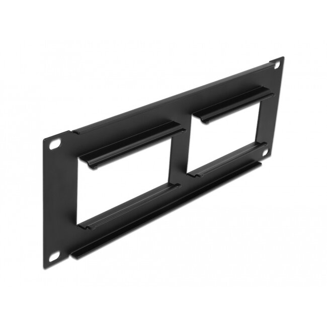 Delock Easy 45 10″ Patch Panel cut-out 2 x 90.5 x 45.2 mm, 2U, black