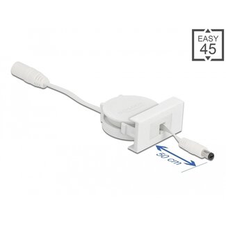 DeLOCK Delock Easy 45 Module Power Retractable Cable DC 5.5 x 2.1 mm female / male white