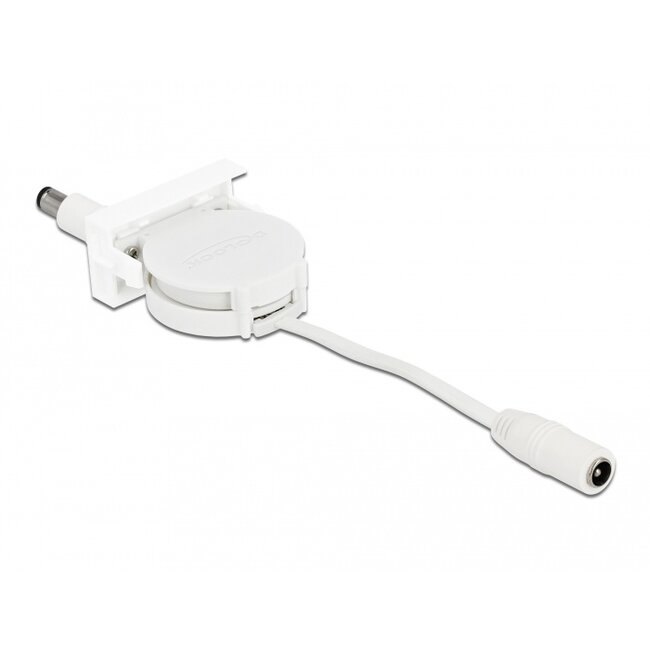 Delock Easy 45 Module Power Retractable Cable DC 5.5 x 2.1 mm female / male white