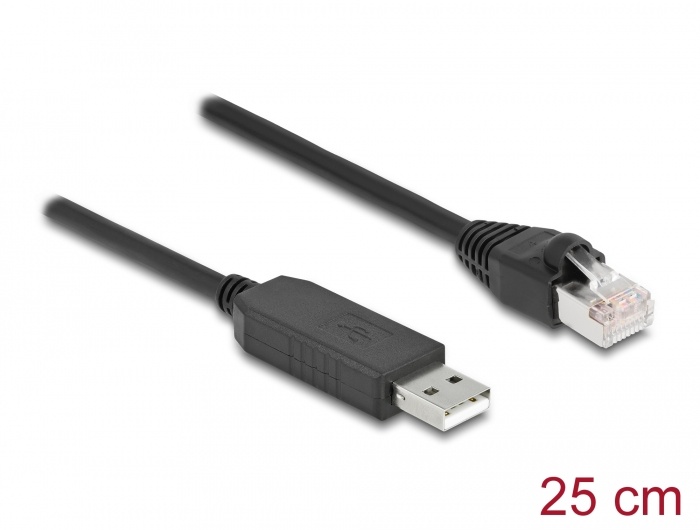 DeLOCK 64158. Snoerlengte: 0,25 m, Aansluiting 1: USB Type-A, Aansluiting 2: RJ-45