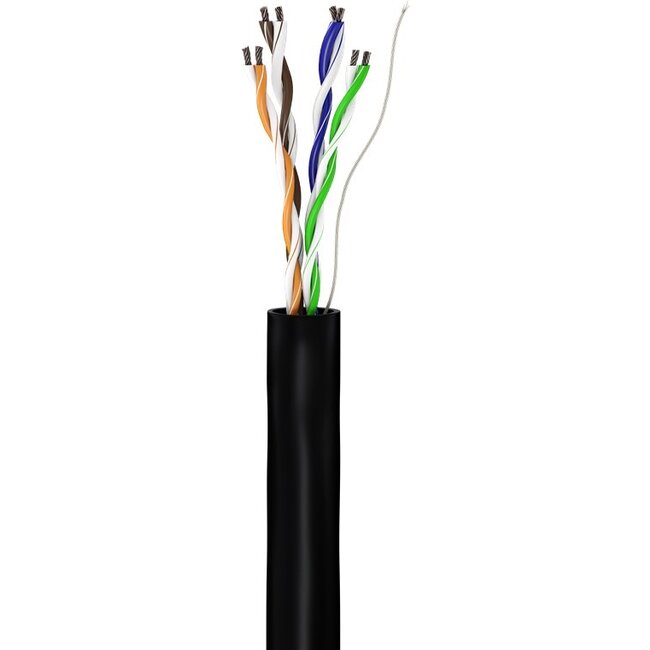 Goobay CAT 5e Outdoor Network Cable, U/UTP, black 100 m
