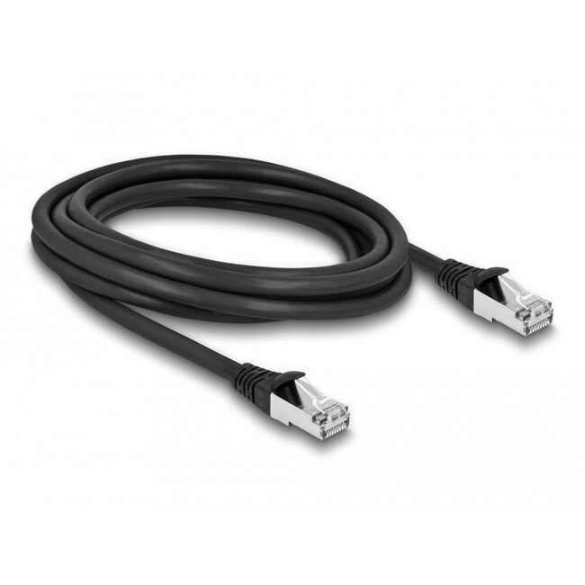 Delock RJ45 Network Cable Cat.6A S/FTP PUR Outdoor 3 m black