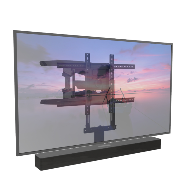 Cavus Draaibare muurbeugel met Yamaha Soundbar frame