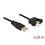 Delock Cable USB 2.0 Type-A male > USB 2.0 Type-A female panel-mount 0.25 m