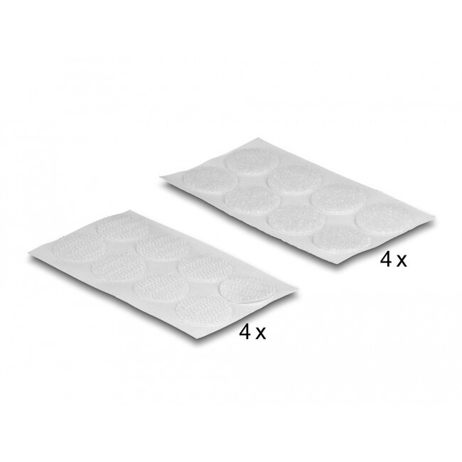 Delock Hook-and-loop dots, round, 64 pieces white