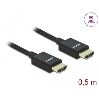 DeLOCK Delock Coaxial High Speed HDMI Cable 48 Gbps 8K 60 Hz black 0.5 m