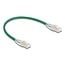 Delock RJ45 Network Cable Cat.6A plug to plug with curved latch U/FTP Slim 0.3 m green