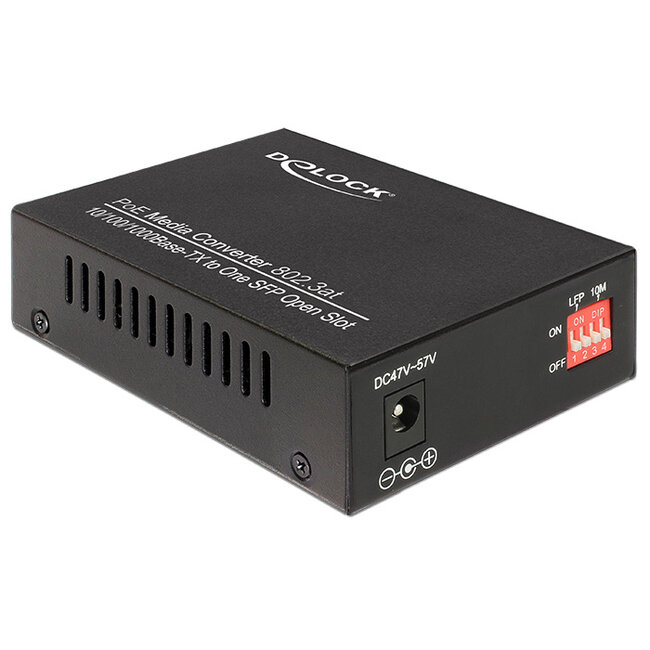Delock PoE+ Media Converter 10/100/1000Base-T to SFP