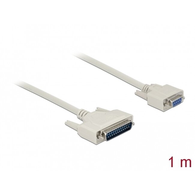 Delock Serial Cable D-Sub 25 male to D-Sub 9 female 1 m